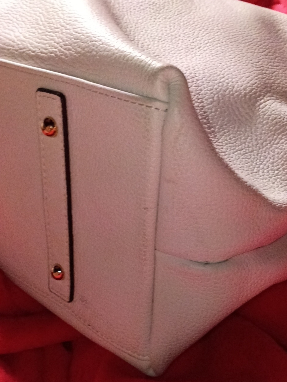 Dooney And Bourke White Leather Shoulder Hobo Bag with Gold Hardware - Picture 4 of 14